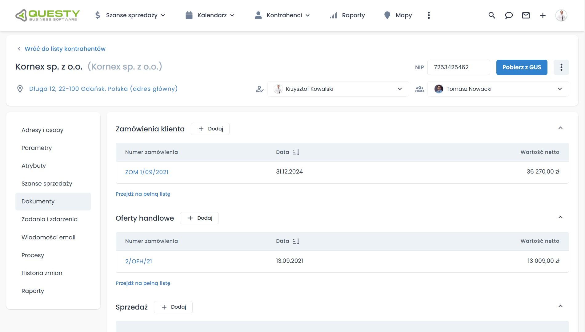 Integracja systemów ERP - dane o dokumentach.